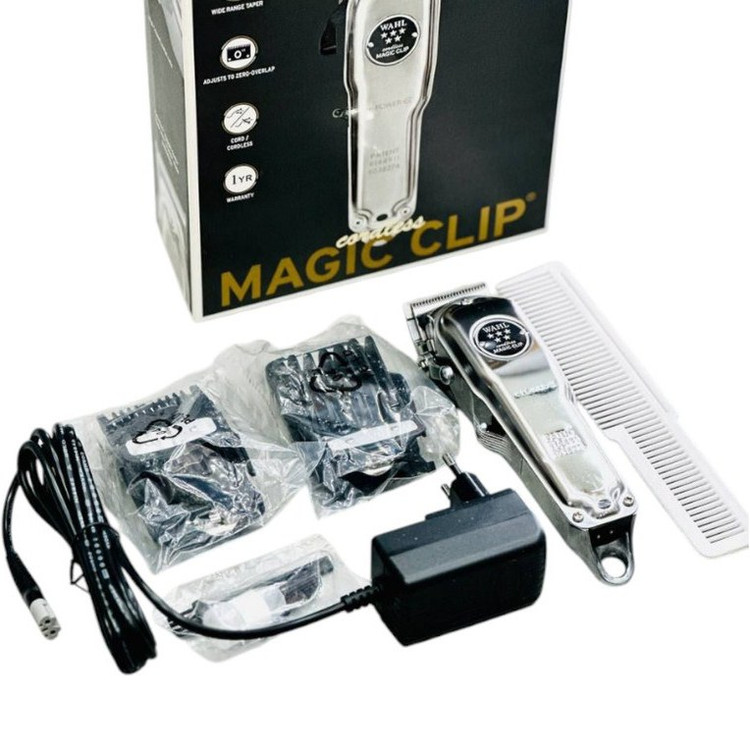 ماشین اصلاح موی سر و صورت وال پروفشنال مدل Wahl Cordless Magic Clip Metal Edition