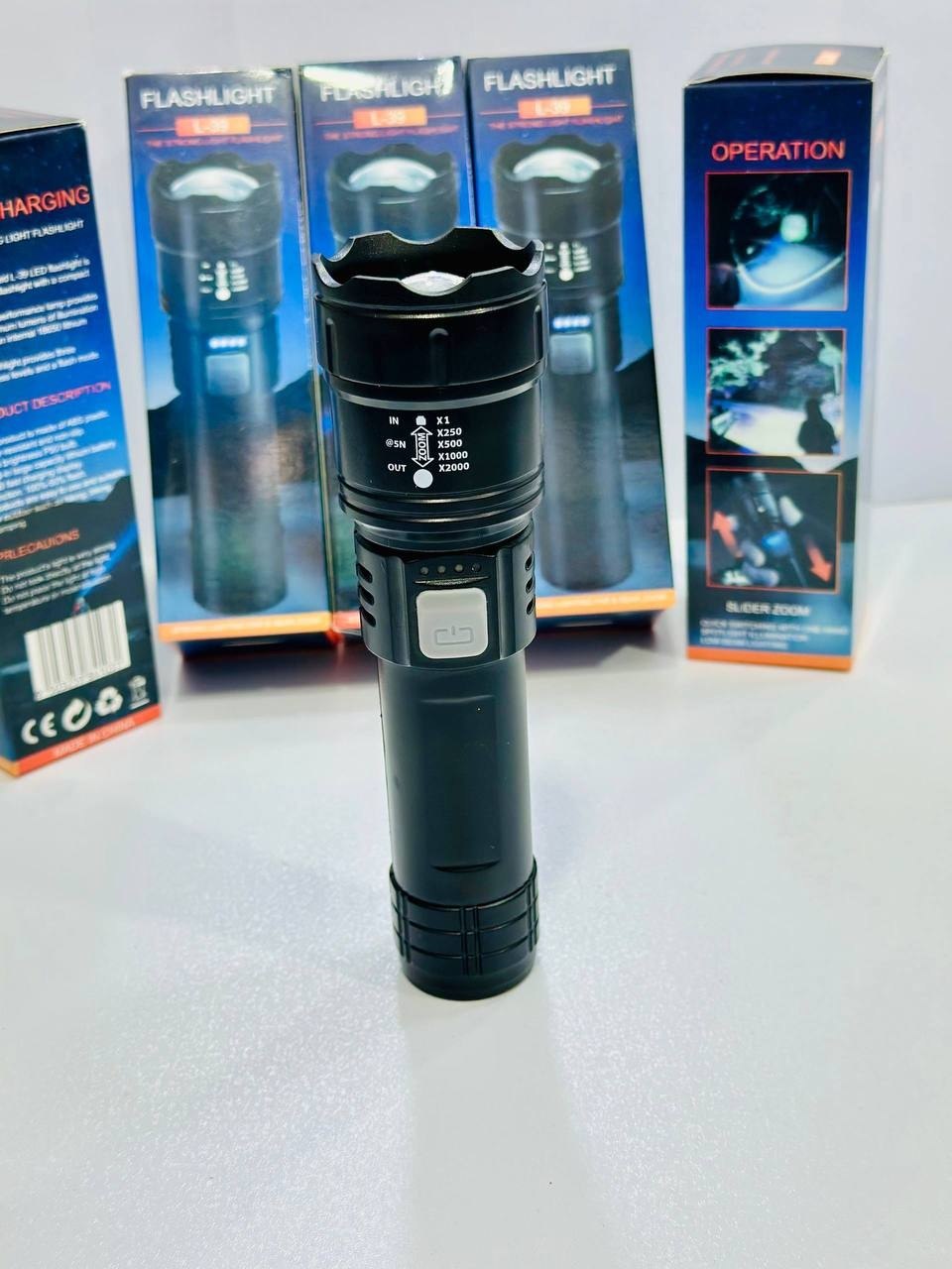 چراغ قوه LED شارژی ⭕️⭕️مدل L-39