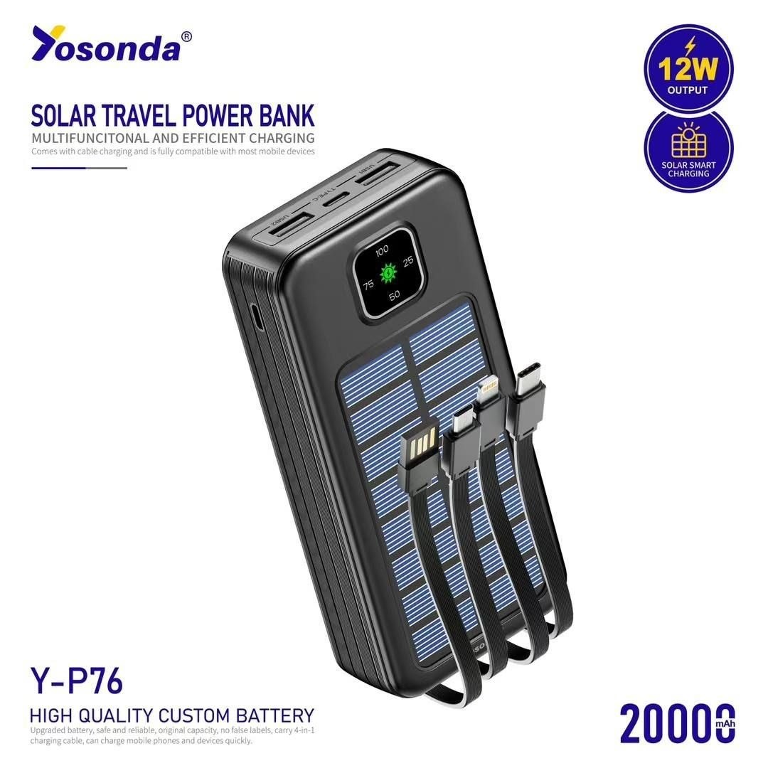 پاوربانک سولار اورجینال 🔴 برند ،yosonda 🔵 مدل Y-p76