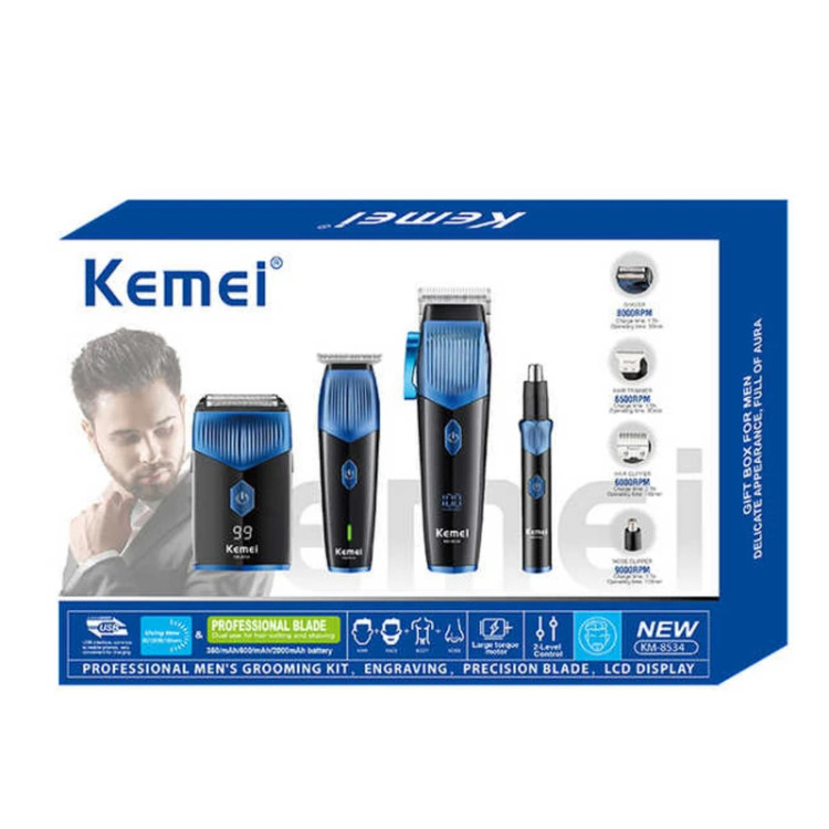 ست اصلاح سر و صورت 4 کاره Kemei مدل KM-8534