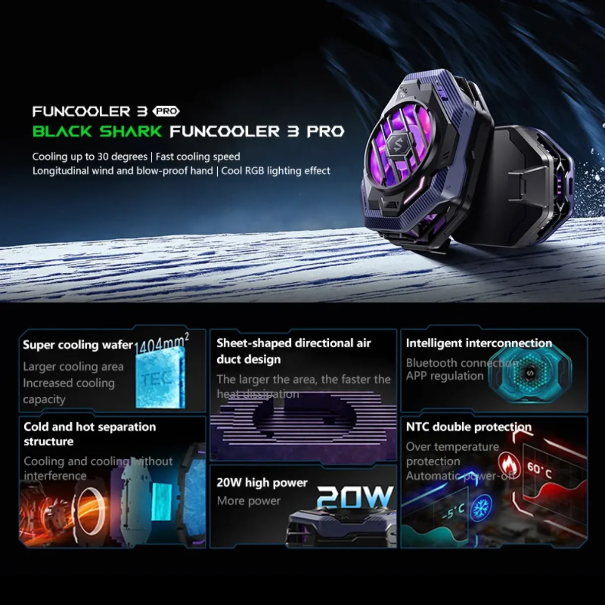 فن خنک کننده موبایل بلک شارک funcooler 3 pro