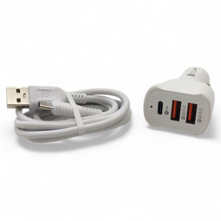 شارژر فندکی 38W مدل LDO-R40A دو پورت USB و یک پورت PD چراغ دار