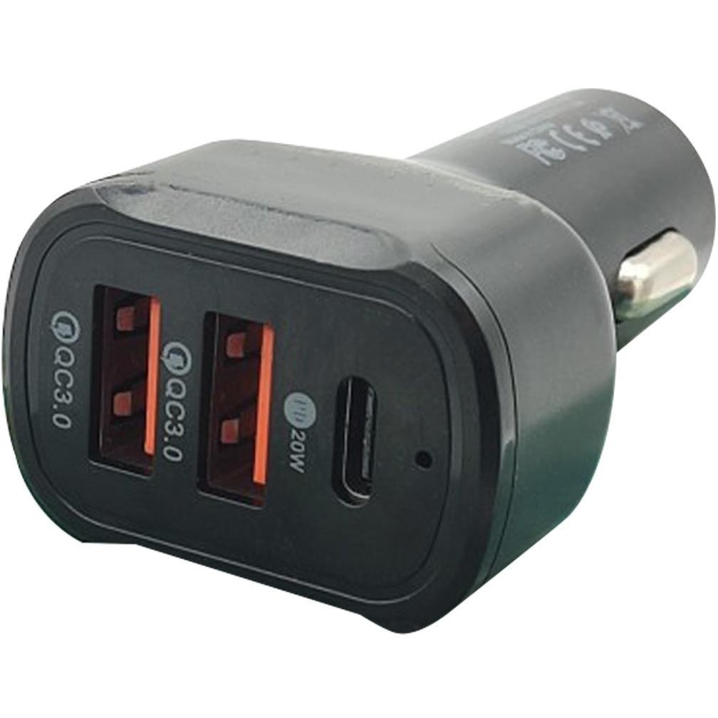 شارژر فندکی 38W مدل LDO-R40A دو پورت USB و یک پورت PD چراغ دار