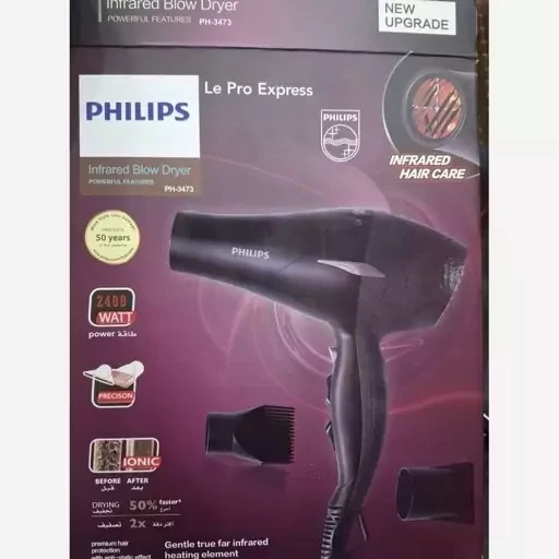 سشوار فیلیپس مدل PH3473 با موتور حرفهای و باد سرد
