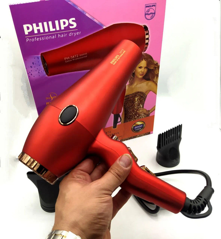 سشوار متور 21مارک فلیپس PH-3472 قرمز