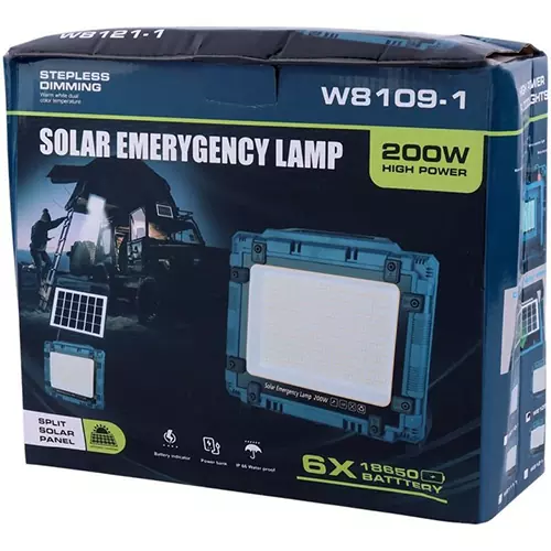 پروژکتور شارژی خورشیدی 200 وات مدل W8109-1