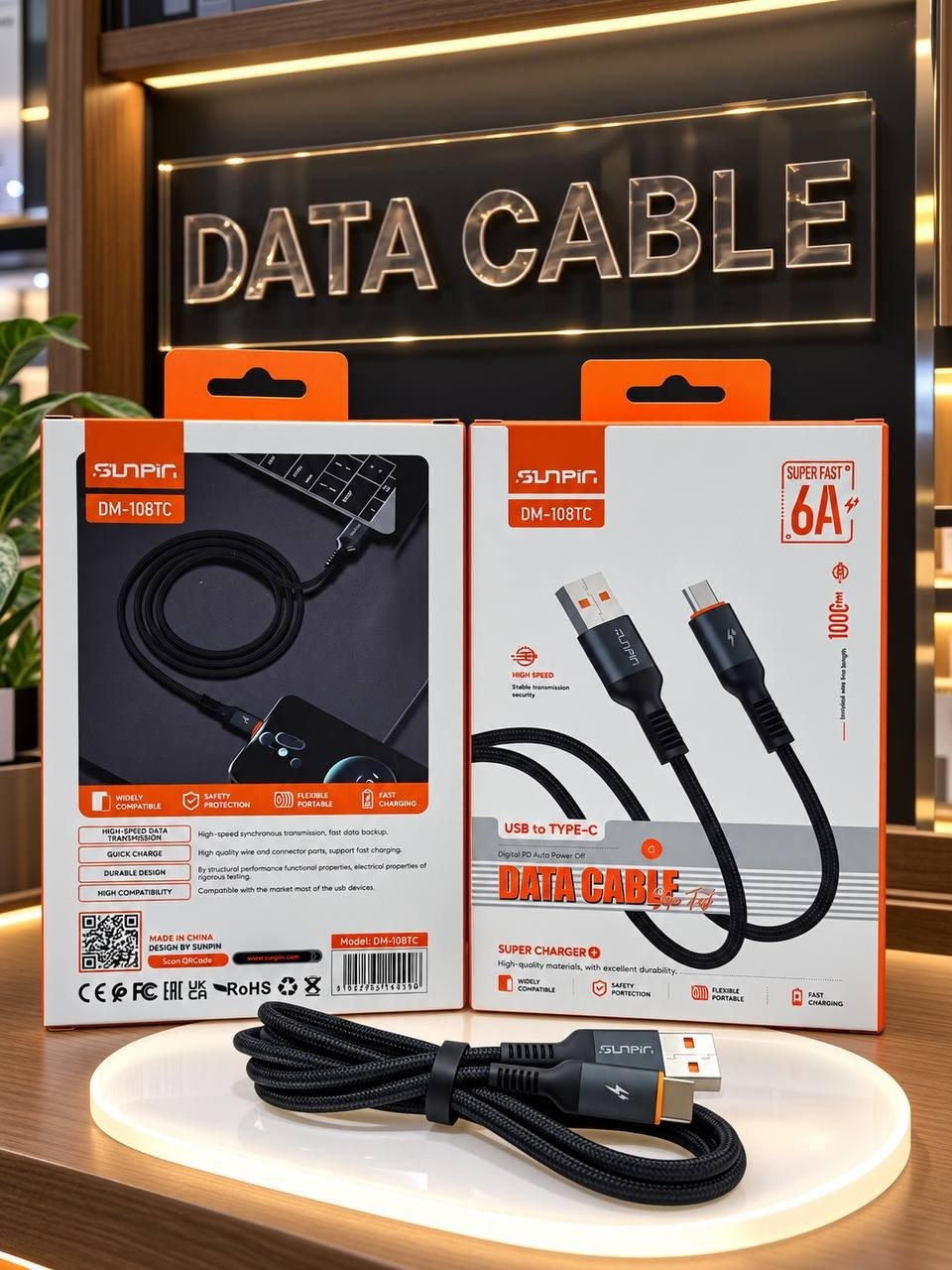 کابلTYPE-C روکش کنفی در MODE DM-108TC