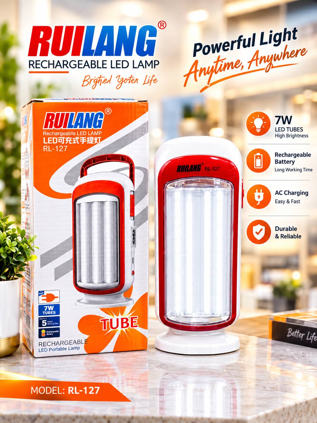 چراغ اضطراری LED شارژی مناسب منزل، محل کار و سفر