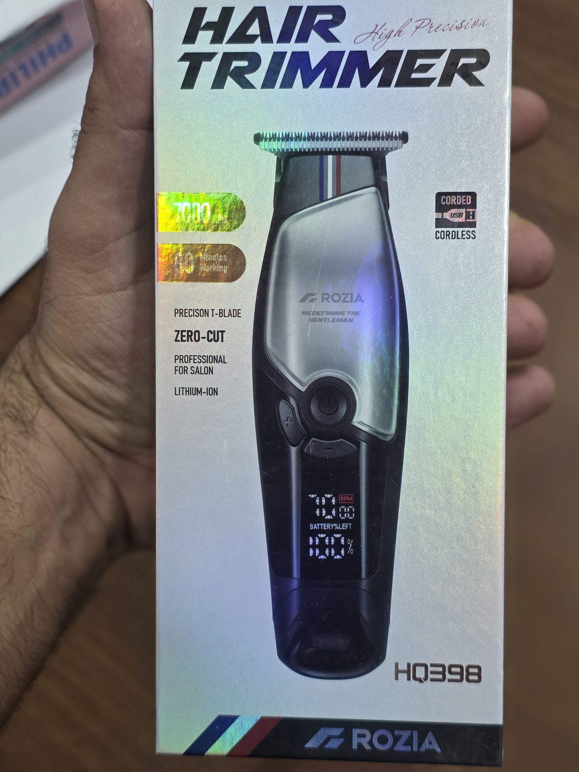 خط زن روزیا ROZIA مدل HQ-398 | ماشین اصلاح شارژی حرفه‌ای