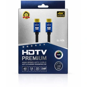 کابل انتقال تصویر HDMI مدل SL-V08 مناسب تلویزیون، مانیتور و کنسول بازی